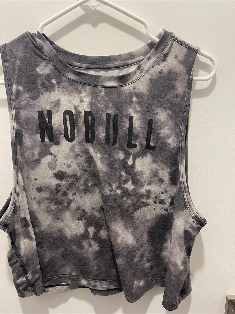 NOBULL Black & Gray Tie-Dye Cropped Tank